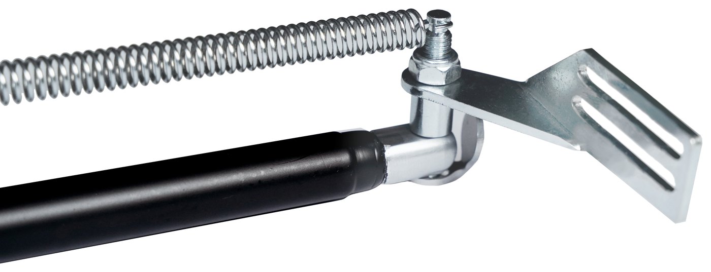Spring anchored on the bracket bolt